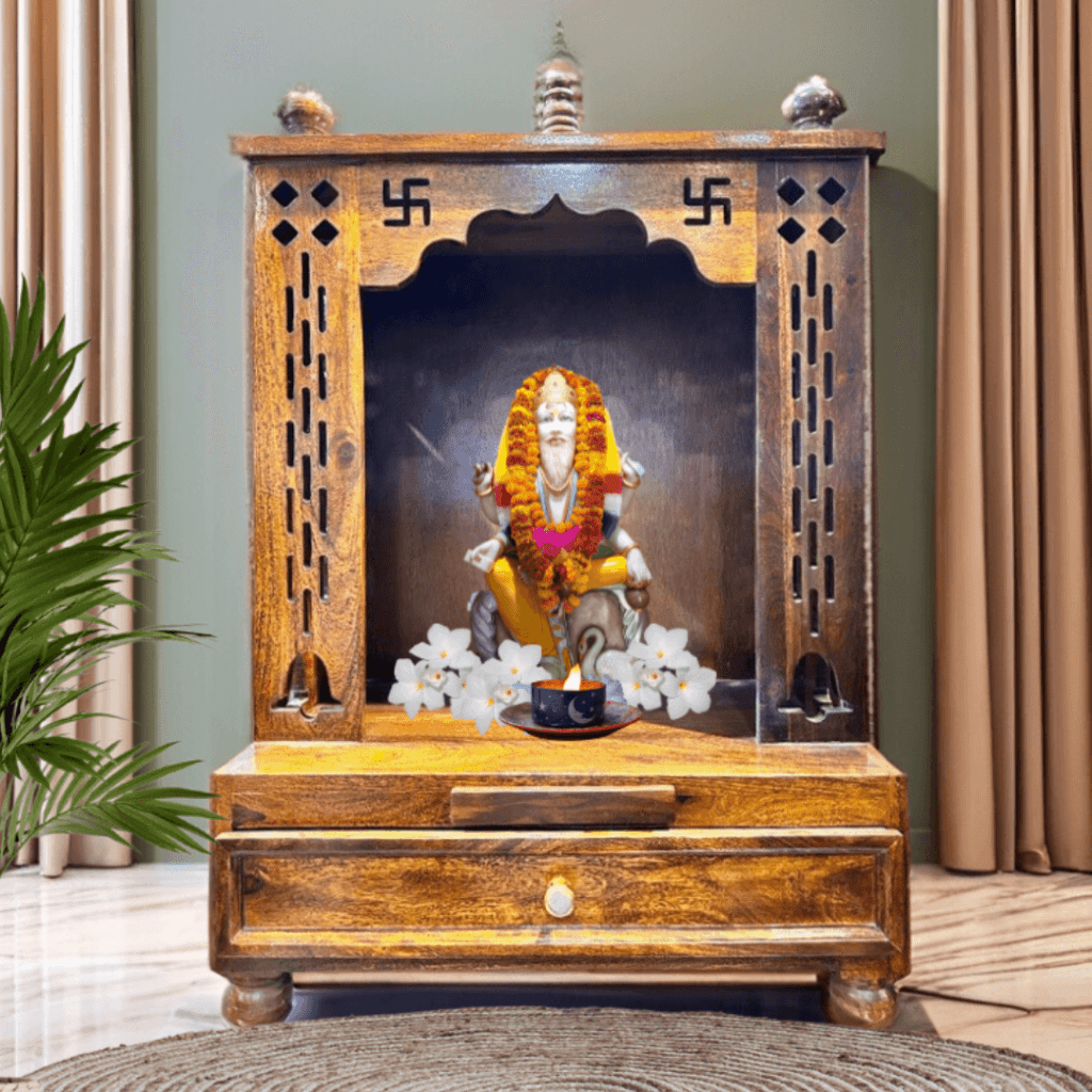 Atul Sheesham Wooden Mandir