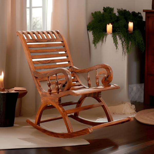 Dhara Solid Wood Sheesham Rocking Chair