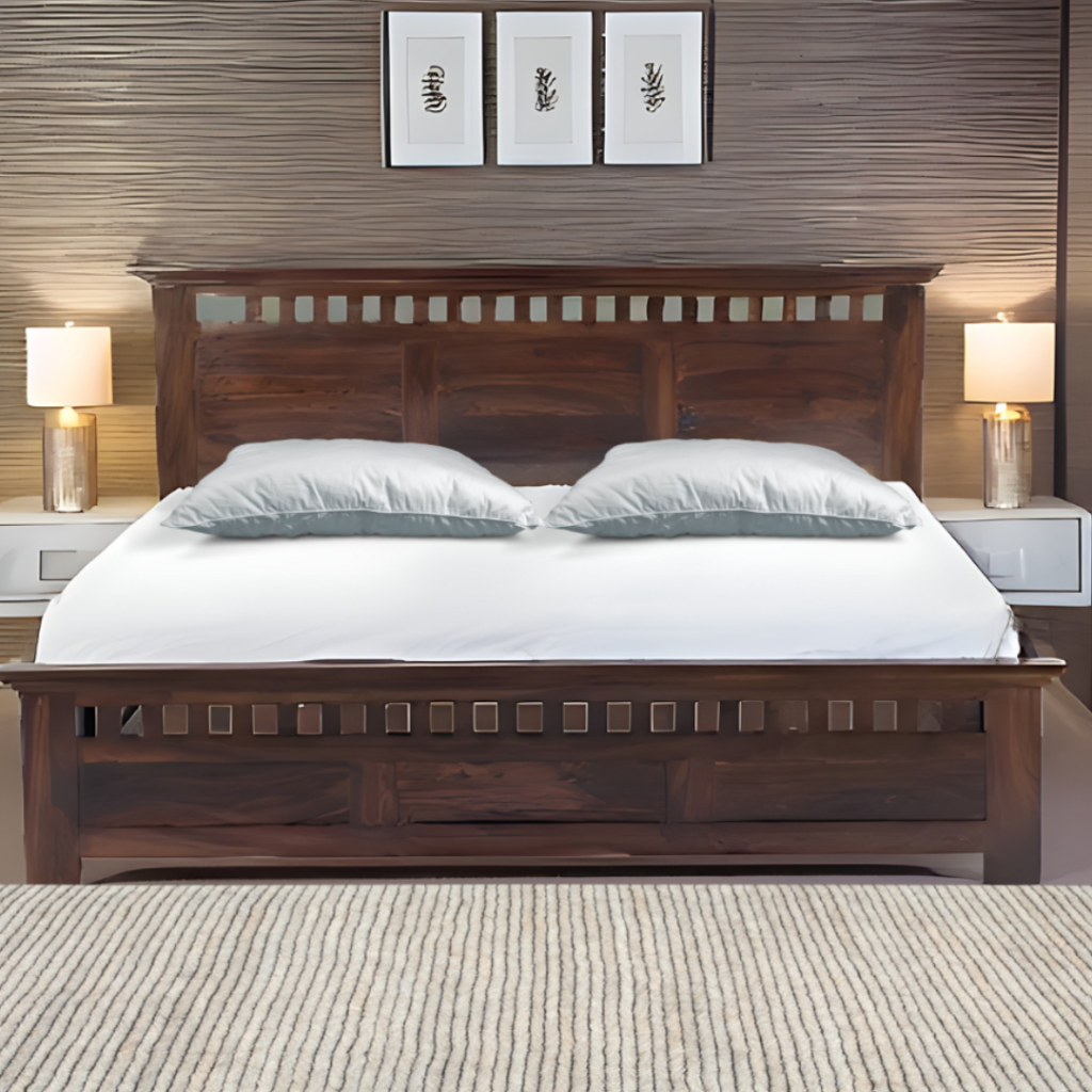 Kuber Solid Wood Sheesham Bed (King Size)