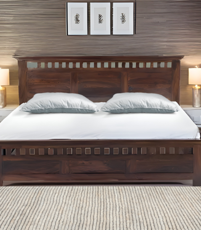 Kuber Solid Wood Sheesham Bed (King Size)