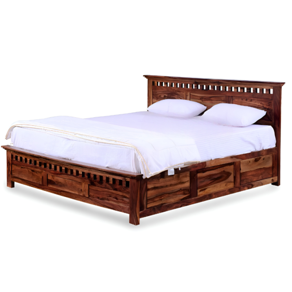 Kuber Solid Wood Sheesham Bed (Queen Size)