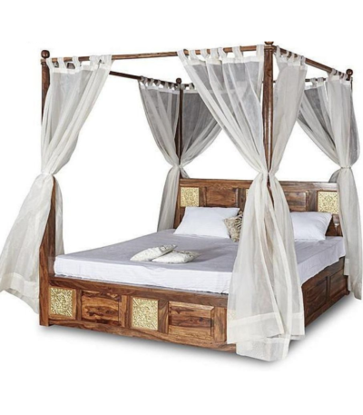 Swarn Solid Wood Sheesham Poster Bed (King Size)