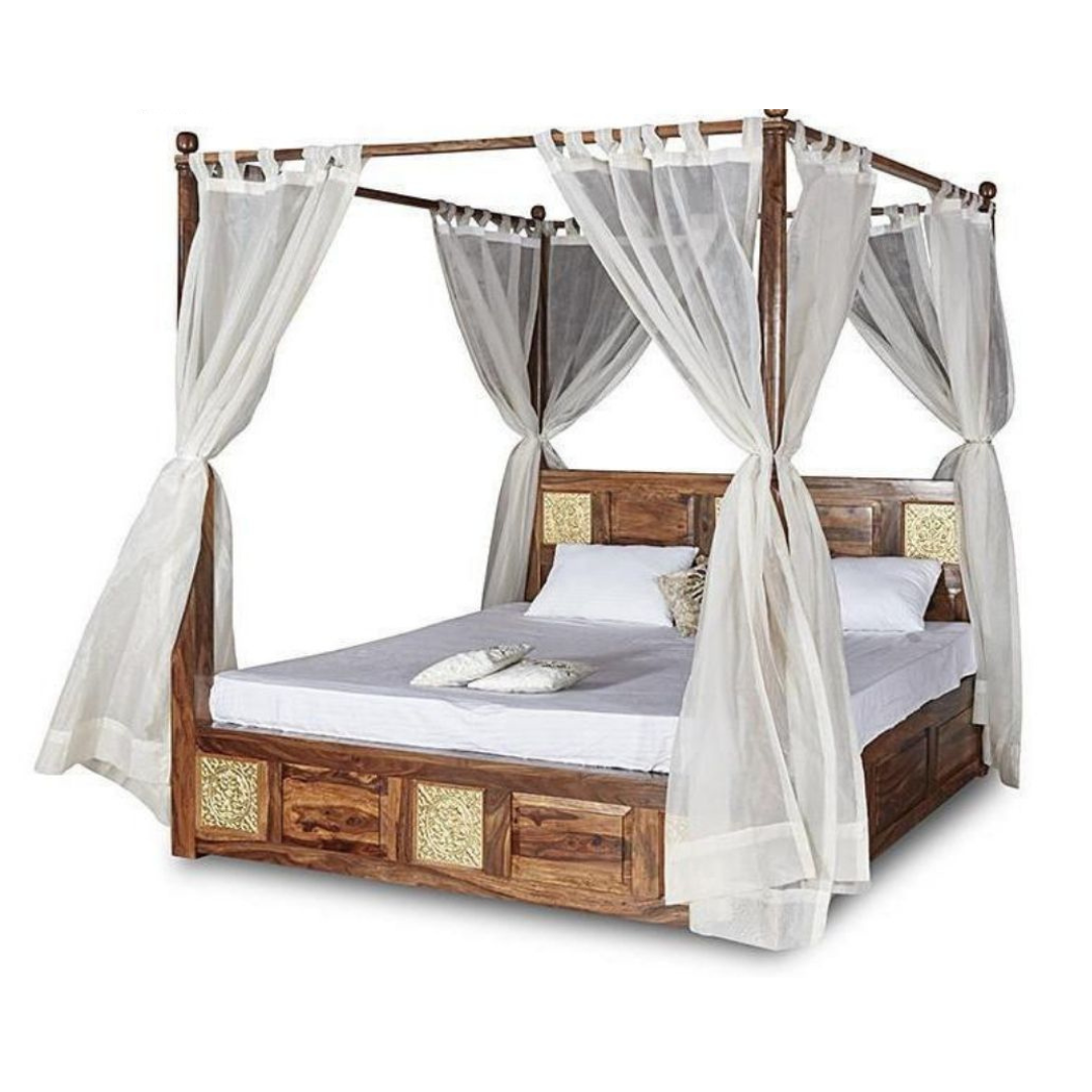 Swarn Solid Wood Sheesham Poster Bed (King Size) Swarn Solid Wood Sheesham Poster Bed (King Size)