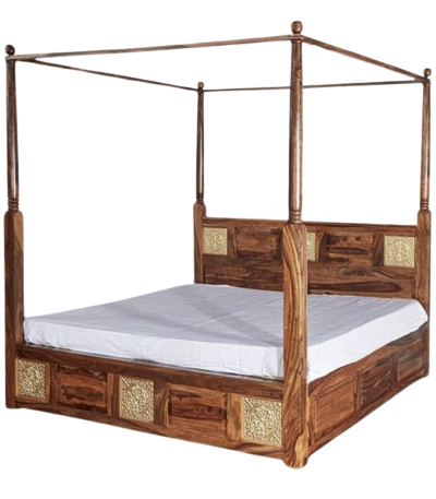 Swarn Solid Wood Sheesham Poster Bed (King Size)