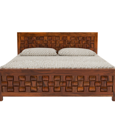 Niwar Solid Wood Sheesham Bed (Queen Size)