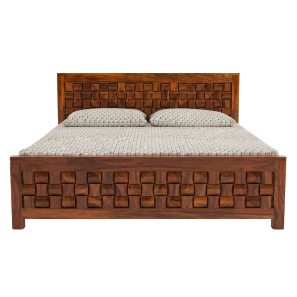 Niwar Solid Wood Sheesham Bed (Queen Size)